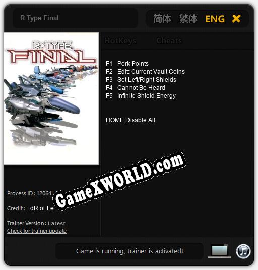 Трейнер для R-Type Final [v1.0.7]