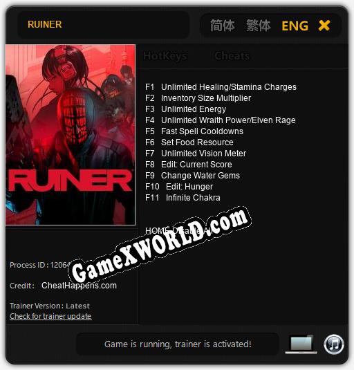 Трейнер для RUINER [v1.0.4]