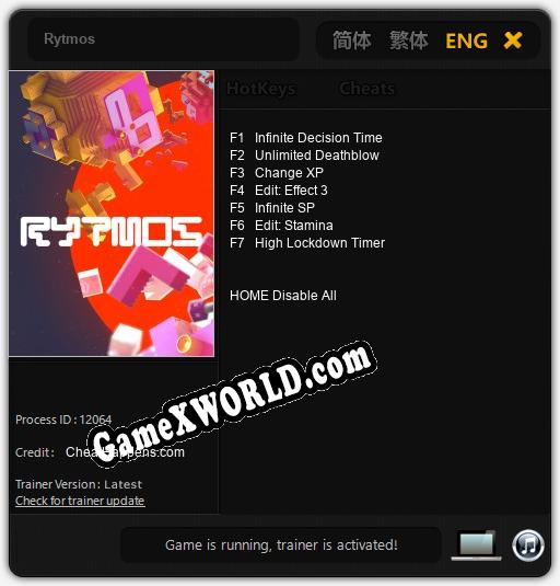 Rytmos: Трейнер +7 [v1.7]
