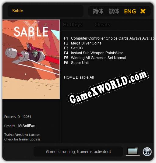 Sable: Трейнер +6 [v1.8]