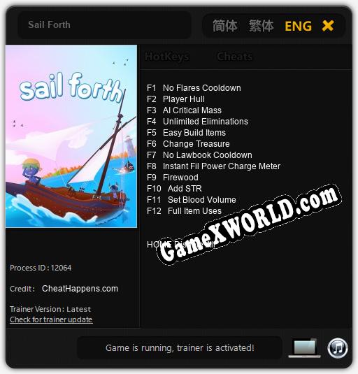 Трейнер для Sail Forth [v1.0.8]