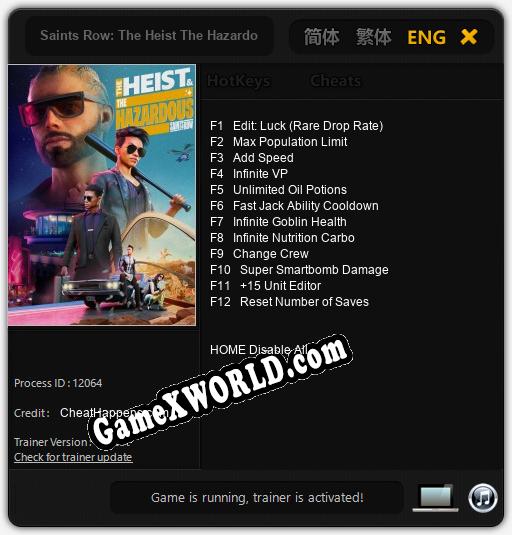 Saints Row: The Heist The Hazardous: Трейнер +12 [v1.2]