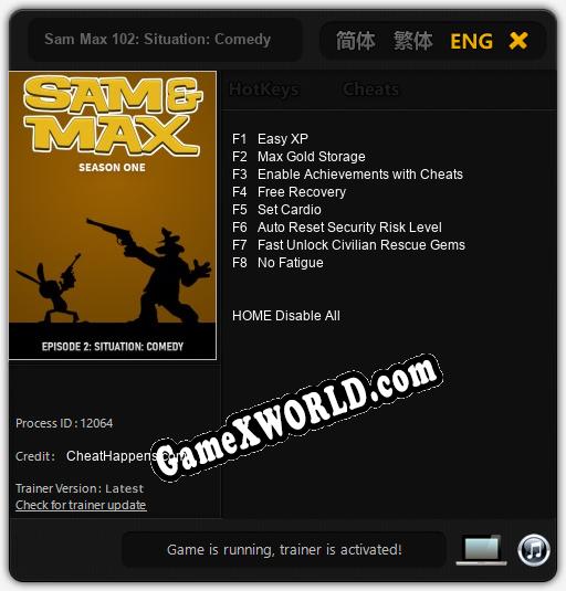 Sam Max 102: Situation: Comedy: ТРЕЙНЕР И ЧИТЫ (V1.0.29)