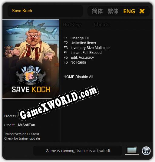 Save Koch: Читы, Трейнер +6 [MrAntiFan]