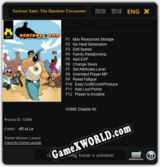 Serious Sam: The Random Encounter: Читы, Трейнер +12 [dR.oLLe]