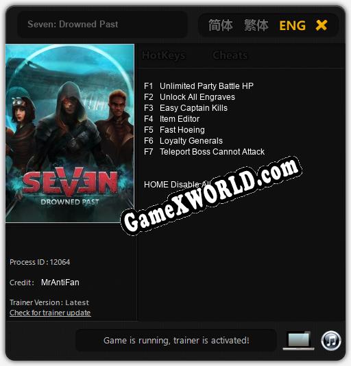 Seven: Drowned Past: ТРЕЙНЕР И ЧИТЫ (V1.0.41)