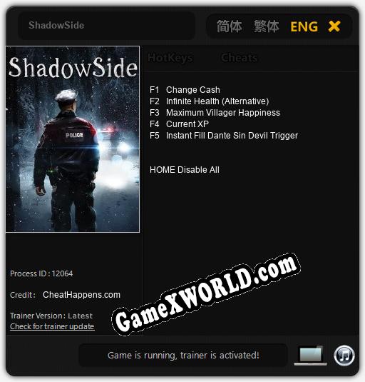 ShadowSide: Трейнер +5 [v1.4]