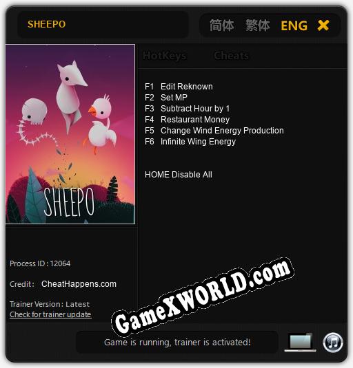 SHEEPO: ТРЕЙНЕР И ЧИТЫ (V1.0.28)