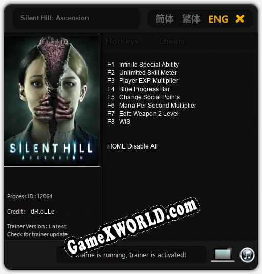 Silent Hill: Ascension: Читы, Трейнер +8 [dR.oLLe]