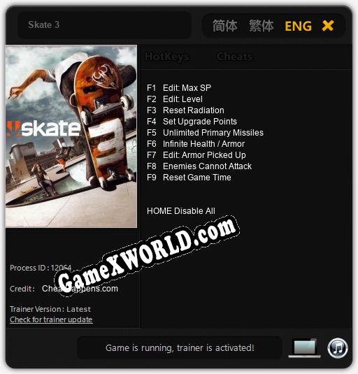 Skate 3: Читы, Трейнер +9 [CheatHappens.com]