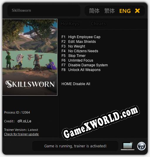Трейнер для Skillsworn [v1.0.9]
