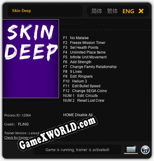 Skin Deep: Трейнер +14 [v1.1]