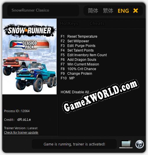 SnowRunner Clasico: Трейнер +10 [v1.2]