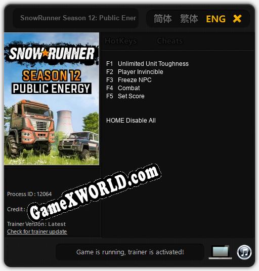 SnowRunner Season 12: Public Energy: Трейнер +5 [v1.7]