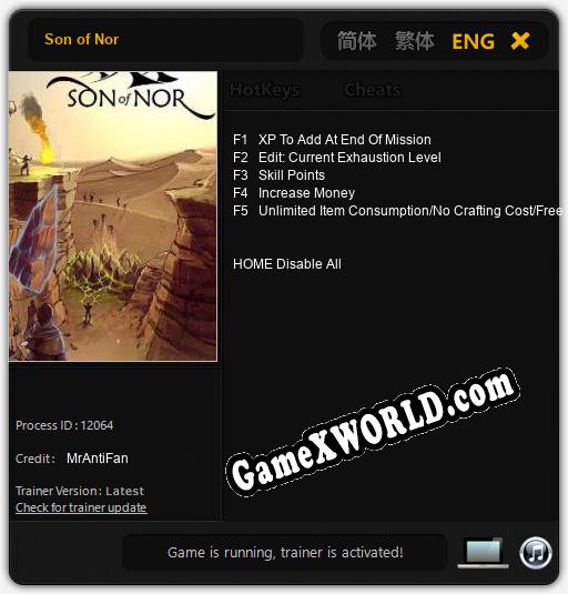 Son of Nor: Трейнер +5 [v1.6]