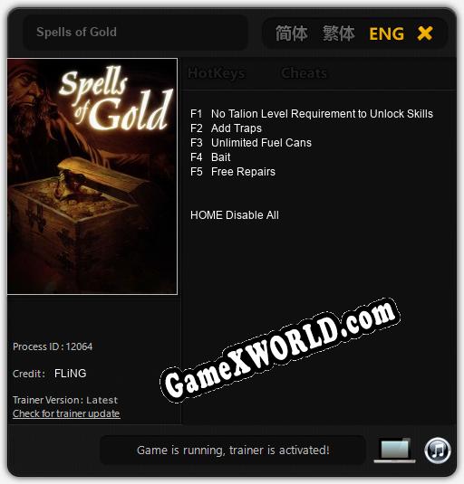 Spells of Gold: Читы, Трейнер +5 [FLiNG]