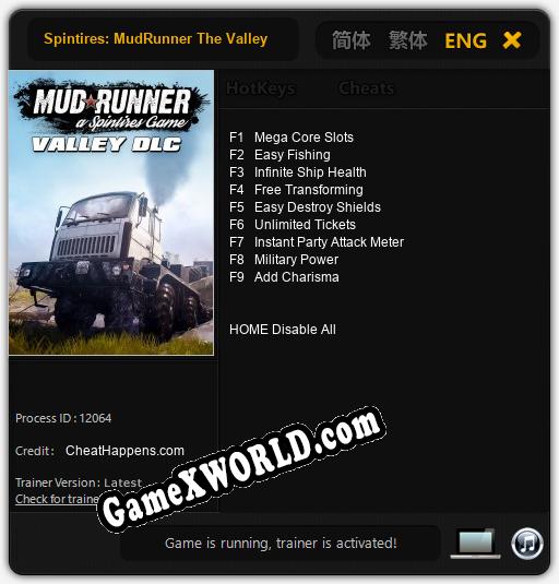 Трейнер для Spintires: MudRunner The Valley [v1.0.5]
