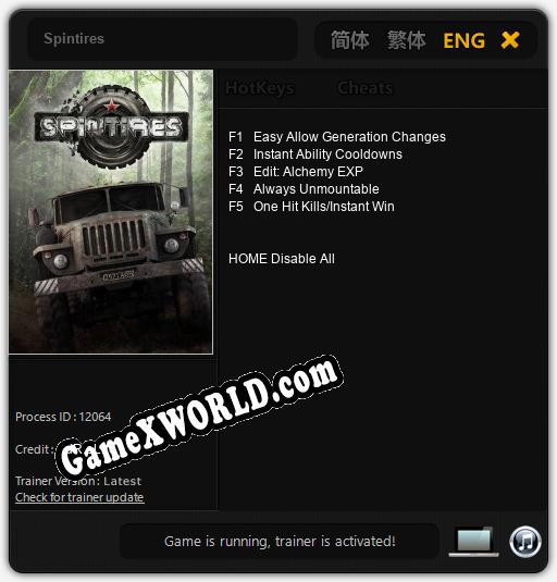 Трейнер для Spintires [v1.0.5]