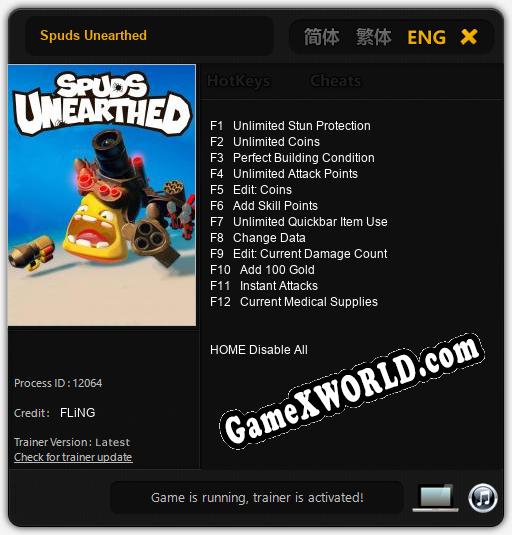 Spuds Unearthed: ТРЕЙНЕР И ЧИТЫ (V1.0.75)