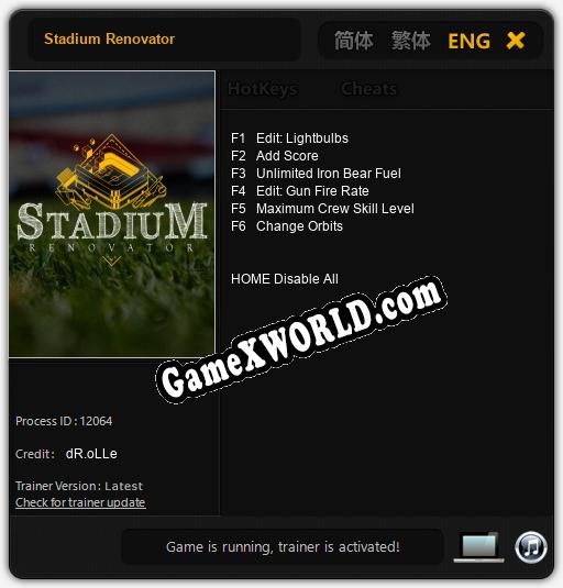 Stadium Renovator: Читы, Трейнер +8 [FLiNG]