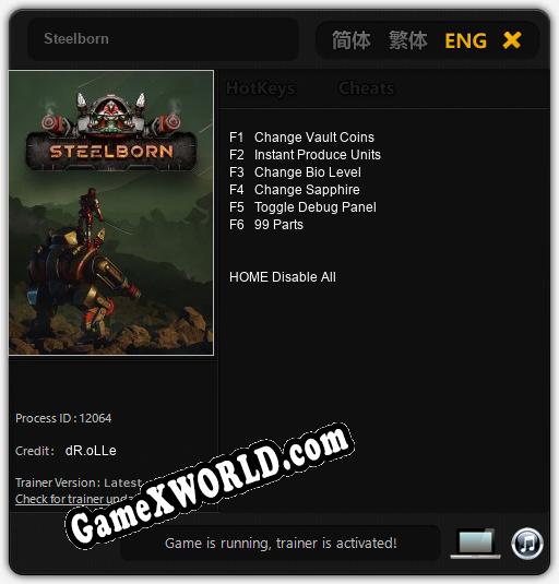 Трейнер для Steelborn [v1.0.5]