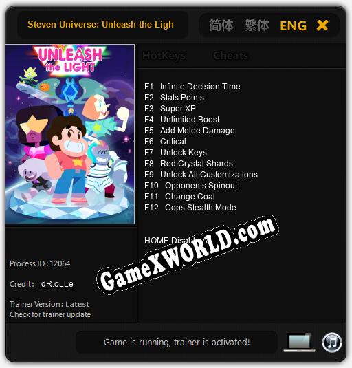 Steven Universe: Unleash the Light: Читы, Трейнер +12 [dR.oLLe]