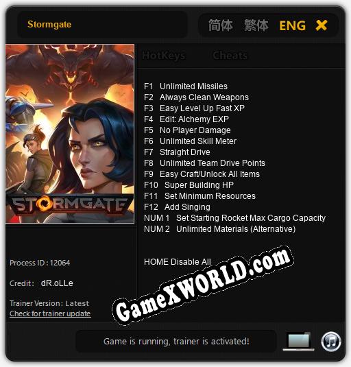 Stormgate: Трейнер +14 [v1.1]