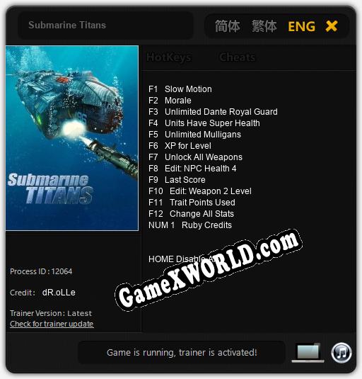 Submarine Titans: Читы, Трейнер +13 [dR.oLLe]