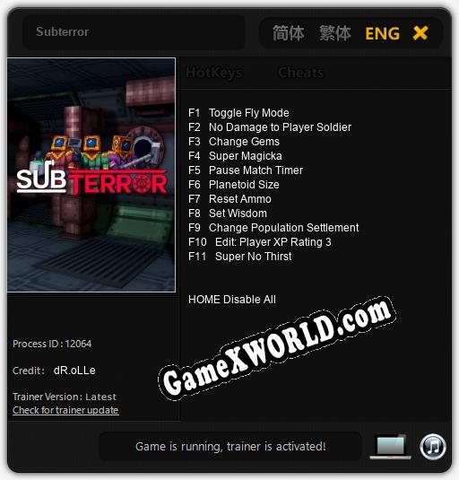 Subterror: Читы, Трейнер +11 [dR.oLLe]
