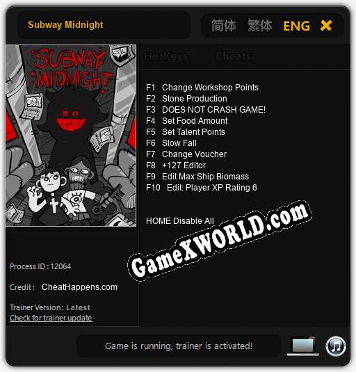 Subway Midnight: Трейнер +10 [v1.5]
