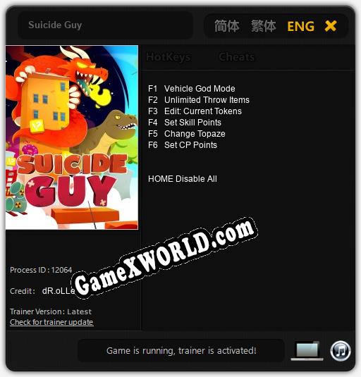 Suicide Guy: ТРЕЙНЕР И ЧИТЫ (V1.0.58)