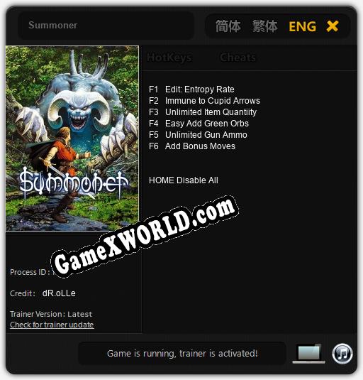 Summoner: Трейнер +6 [v1.8]