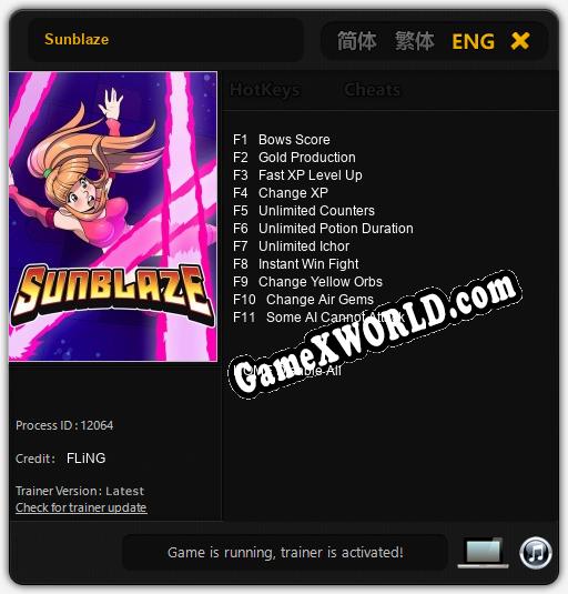 Трейнер для Sunblaze [v1.0.1]