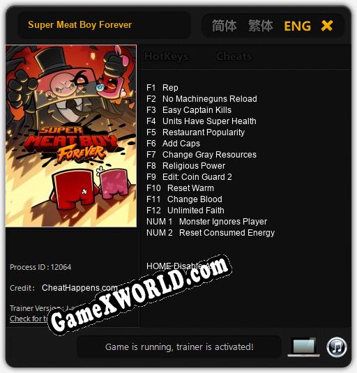 Super Meat Boy Forever: Читы, Трейнер +14 [CheatHappens.com]