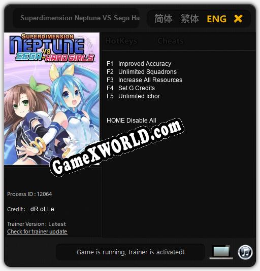 Трейнер для Superdimension Neptune VS Sega Hard Girls [v1.0.6]