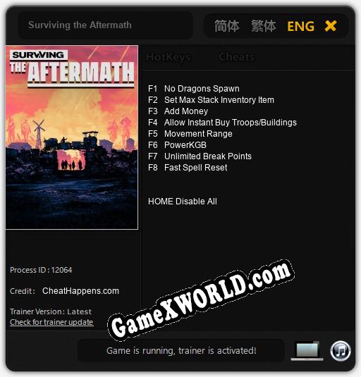 Surviving the Aftermath: Читы, Трейнер +8 [CheatHappens.com]
