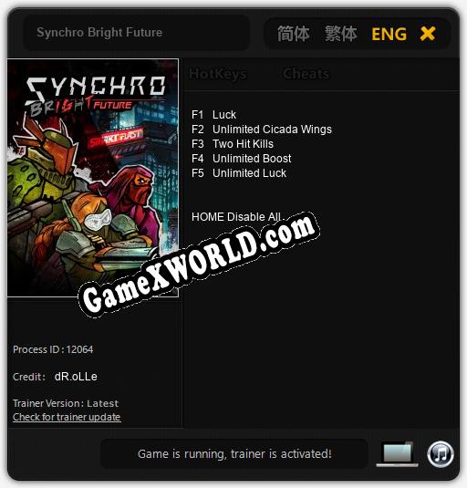 Synchro Bright Future: Трейнер +5 [v1.1]