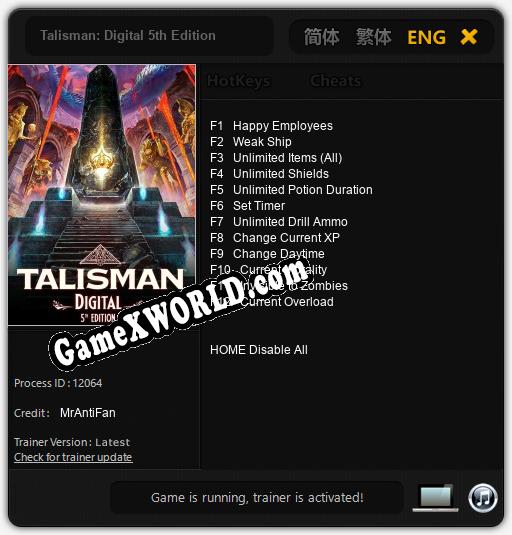 Talisman: Digital 5th Edition: Читы, Трейнер +12 [MrAntiFan]