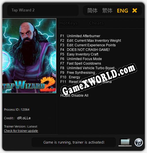 Tap Wizard 2: Трейнер +11 [v1.2]