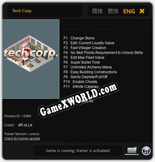 Tech Corp.: Читы, Трейнер +11 [dR.oLLe]