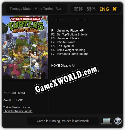 Teenage Mutant Ninja Turtles: Rescue-Palooza!: ТРЕЙНЕР И ЧИТЫ (V1.0.32)