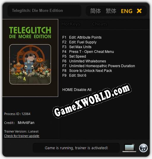 Трейнер для Teleglitch: Die More Edition [v1.0.5]