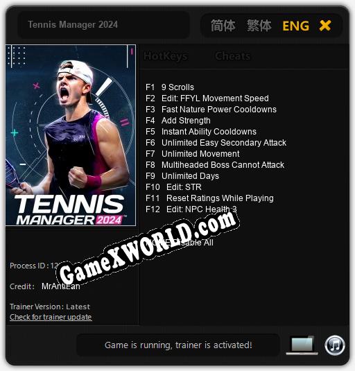 Tennis Manager 2024: Читы, Трейнер +12 [MrAntiFan]