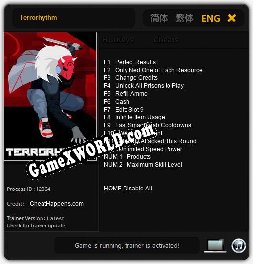 Terrorhythm: ТРЕЙНЕР И ЧИТЫ (V1.0.68)