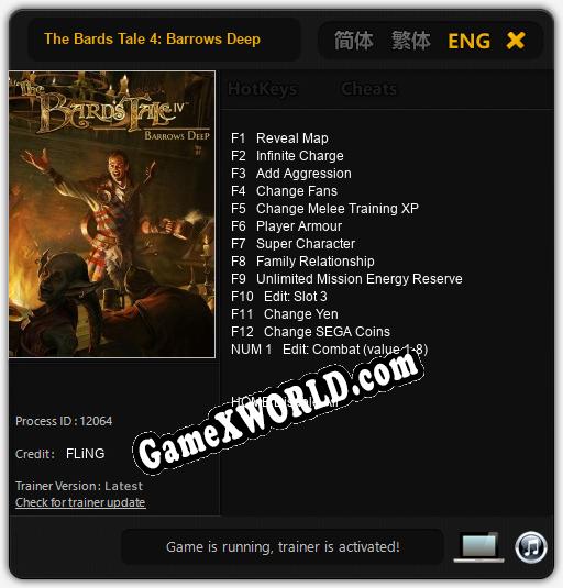 The Bards Tale 4: Barrows Deep: ТРЕЙНЕР И ЧИТЫ (V1.0.99)