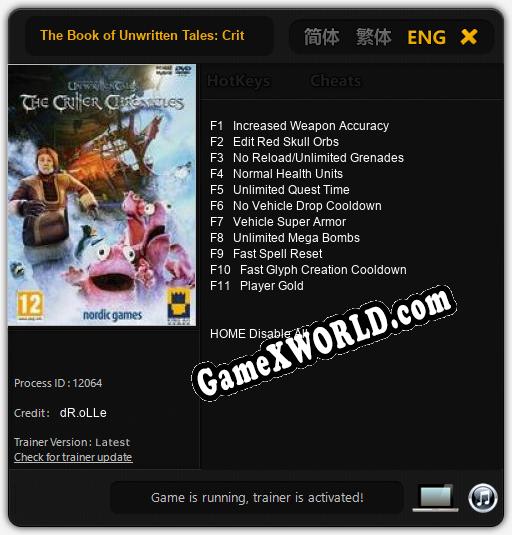 The Book of Unwritten Tales: Critter Chronicles: Трейнер +11 [v1.2]
