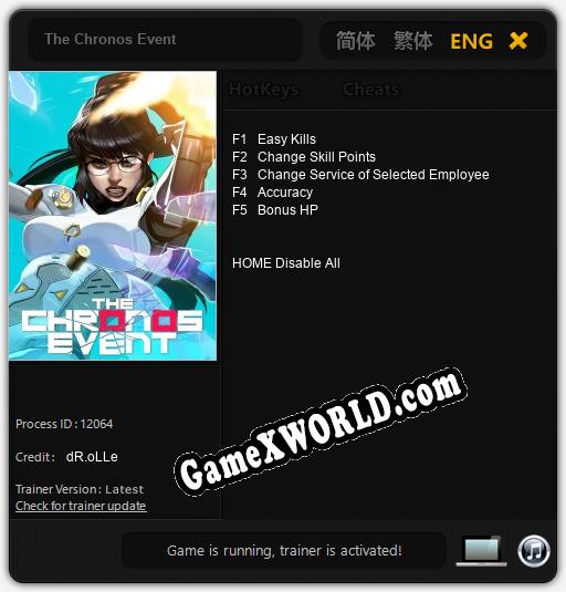 The Chronos Event: Читы, Трейнер +5 [dR.oLLe]