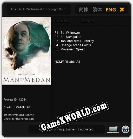 The Dark Pictures Anthology: Man of Medan: ТРЕЙНЕР И ЧИТЫ (V1.0.43)
