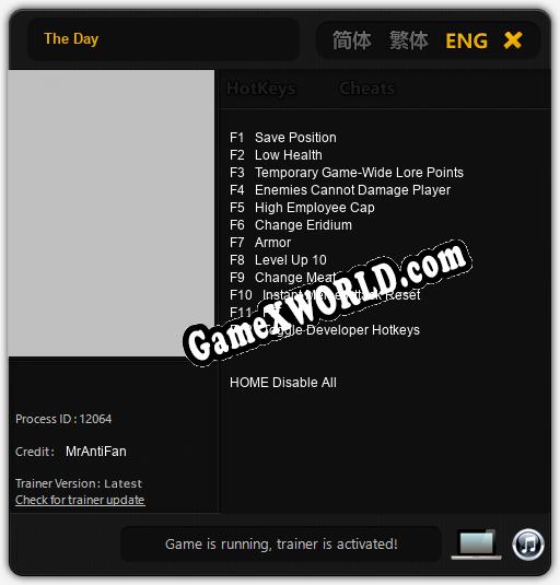 The Day: Трейнер +12 [v1.6]