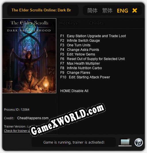 The Elder Scrolls Online: Dark Brotherhood: Трейнер +10 [v1.7]